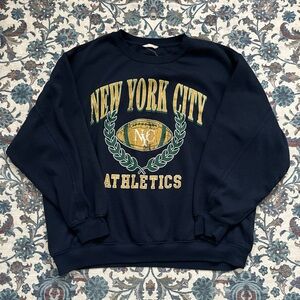 New York City Athletics Navy Graphic Crewneck Sweatshirt
